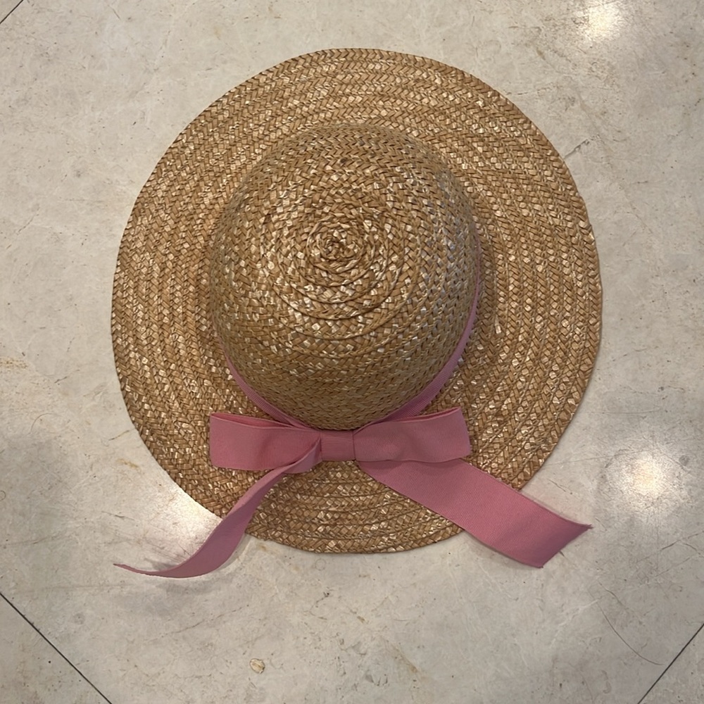 April Cornell Natural Straw Hat Girls Sz Small/Medium